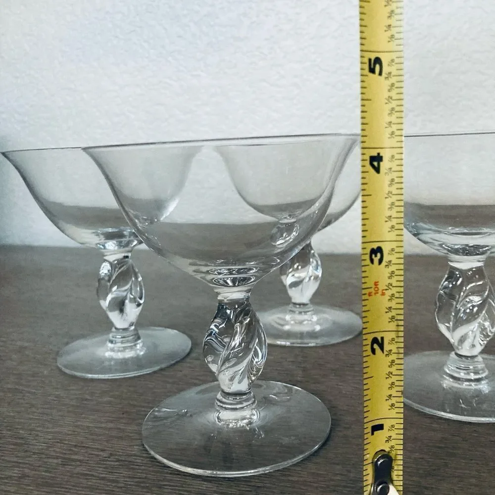 Vintage Glass Crystal Cocktail Glasses Dessert Cups
